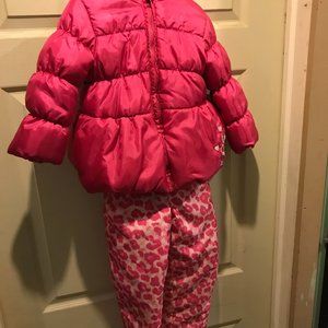 Swiss Alps Jacket & Snow Pants Pink Leopard Print